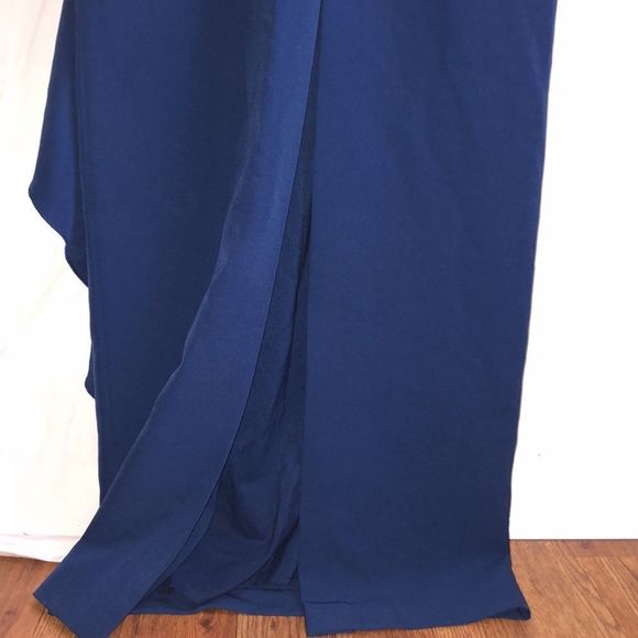 Vince Camuto Navy Blue Ruffled Formal Gown | Dress NWT - Picture 9 of 10